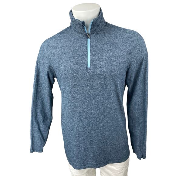 Lululemon Men's Blue 1/4 Zip High Neck Long Sleeve Athletic Sweatshirt Top Sz M